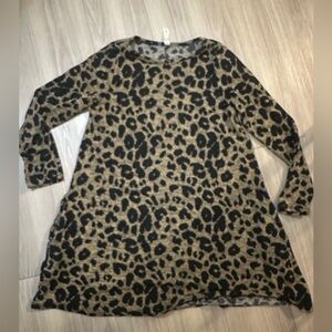 Leopard Print Long Sleeve Dress